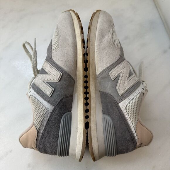 New Balance 574 Lifestyle Suede Gray Pink Rose Retro Surf  Women's 10 / 8.5 Men - Picture 9 of 10